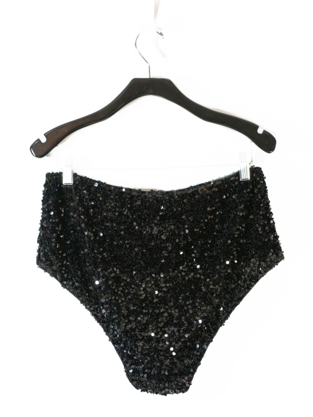 NEW Anthropologie Sequin Sparkle Velvet Velour Embellished Mini Hot Shorts Black - Picture 4 of 4